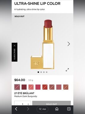 Tom Ford ultra shine lip color